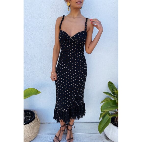 Betsey Johnson vintage 1990s y2k blue green bias cut silk lace slip dress - Picture 8 of 10